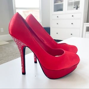 Flourish Red Rhinestones Heels Lucy-25